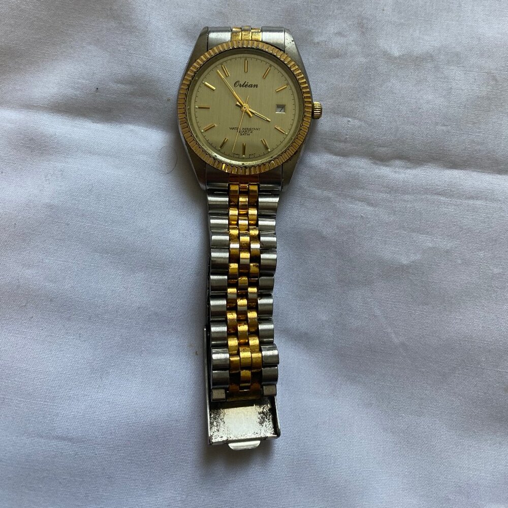 Orléan Men's Watch in Stainless Steel 2 Tone, Golden and Silver Color, Working